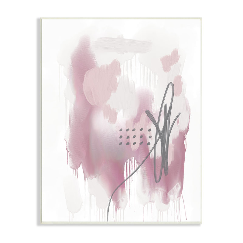 Art de plaque murale surdimensionnée rose pâle en forme de grappe abstraite par Urban Epiphany