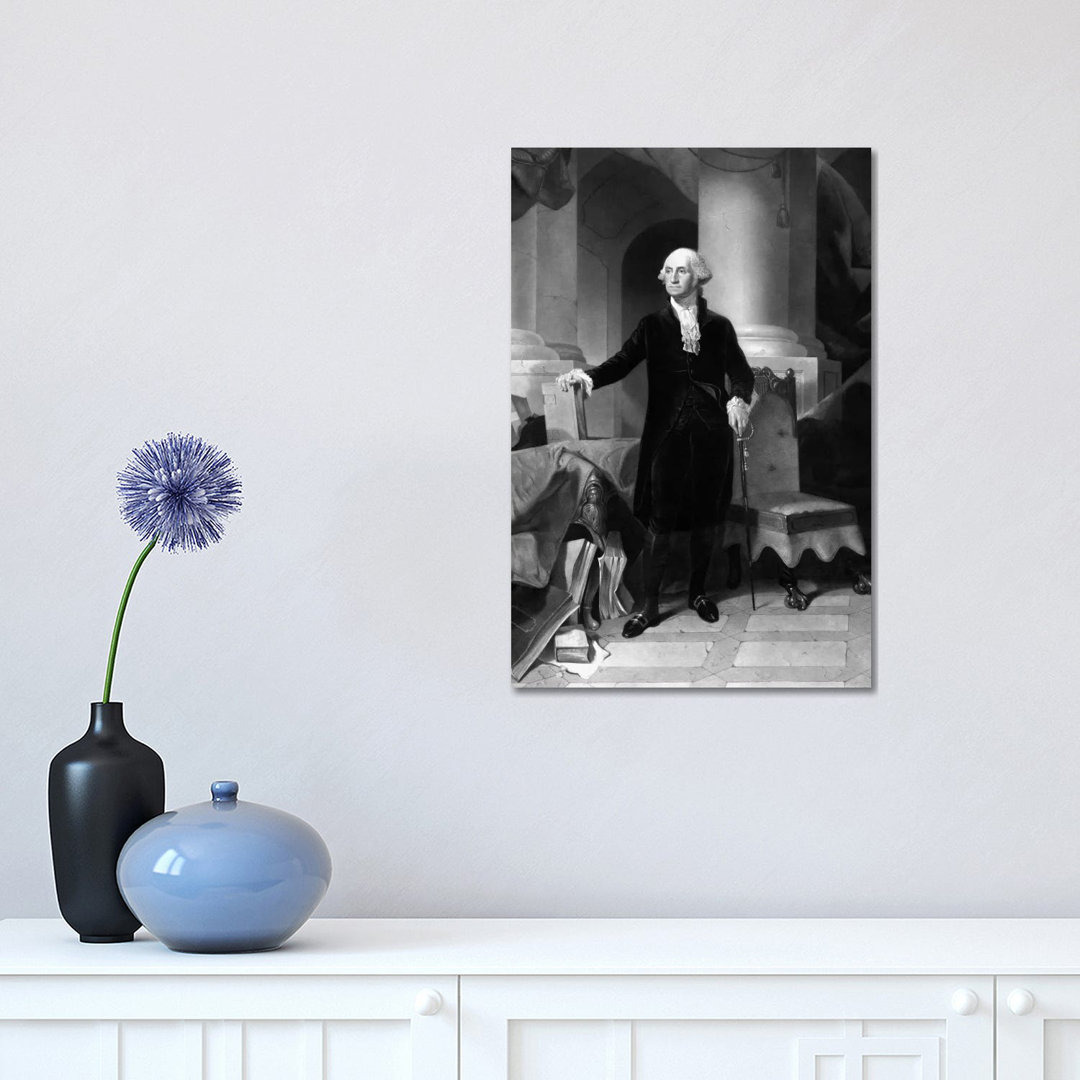 Vintage American History Print Of President George Washington - Wrapped Canvas Print