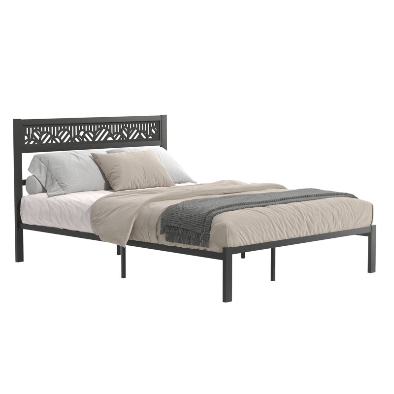 Charin Metal Platform Bed, Black, Full
