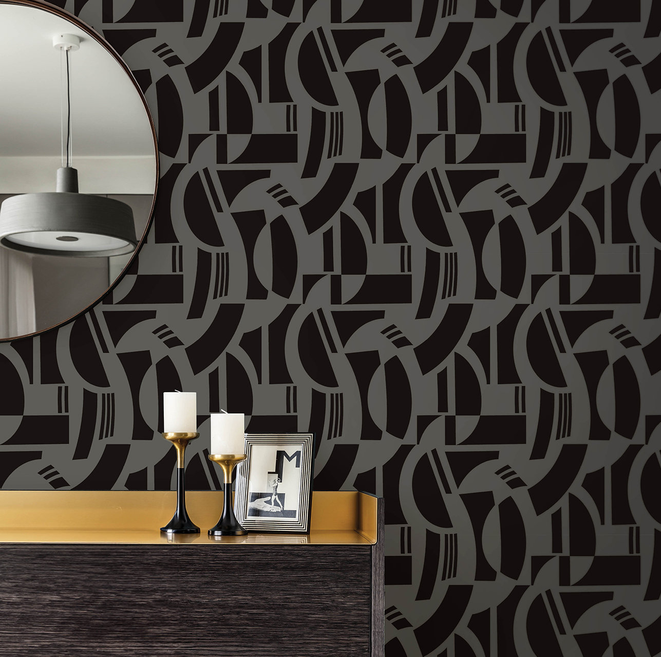 Carter Wallpaper Double Roll, Black
