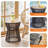 Outdoor Side Table, Round Woven Rope End Table with Wooden Top, Small Patio Coffee Table for Poolside & Balcony, Gray-1877857630-1877857628
