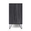 Sideboard Cabinet Console With 3 Drawer, 2 Door, 59 Inch, Iron, Grey Wood