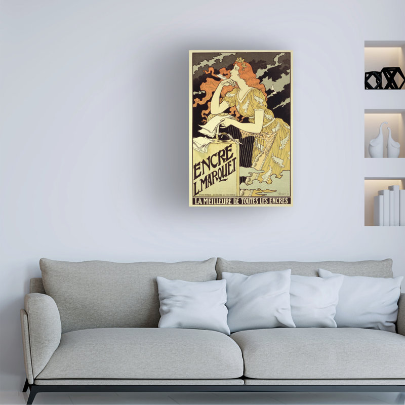 Reproduction d'art sur toile par Eugene Grasset, reproduction d'un marquet, 1892, H 32 po x l 22 po