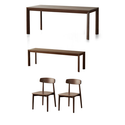 Ensemble de table de salle à manger simple et confortable en bois massif