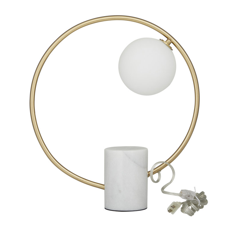 Lampe de table Roshena, Blanc / doré