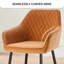 Velvet Upholstered Dining Chairs with Armrests & Diamond Tufting-146137752