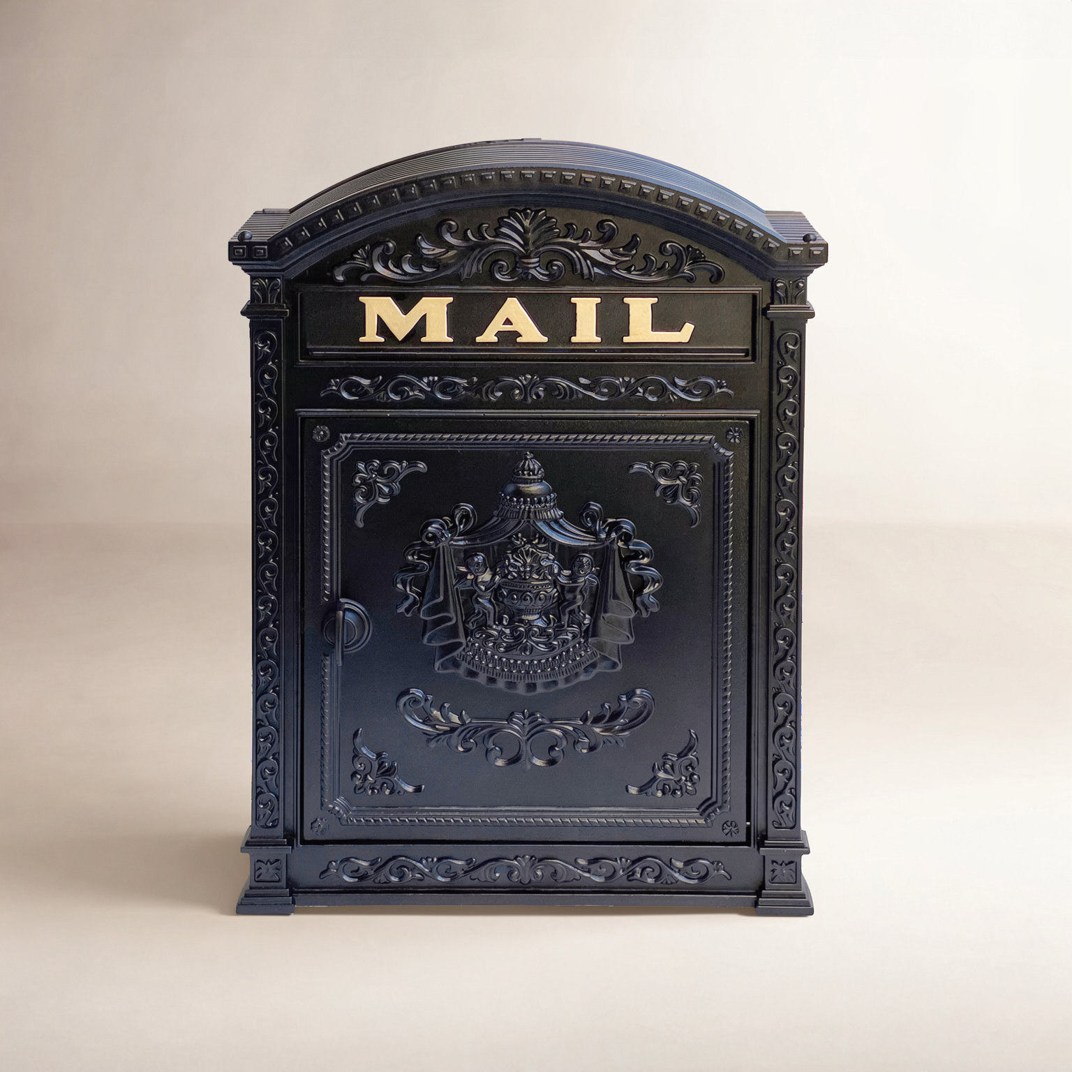 Vertical Wall-Mounted Mailbox, Black