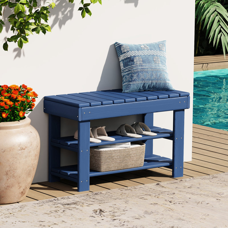 Banc de rangement en PEHD Belem, Bleu