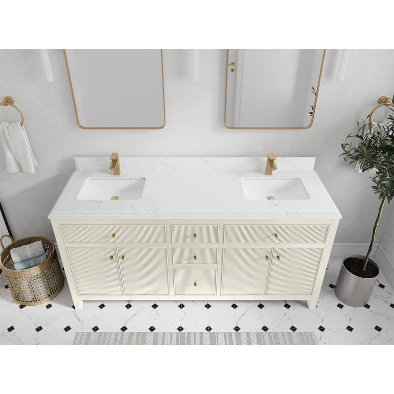 Meuble-lavabo double 72 po avec plateau Sonoma, Empira