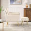 Fauteuil en velours capitonné avec repose-pieds Vaishal-1458133891