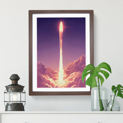XV1022-4006X Spaceship Rocket In Flight No.3 - Single Picture Frame Print