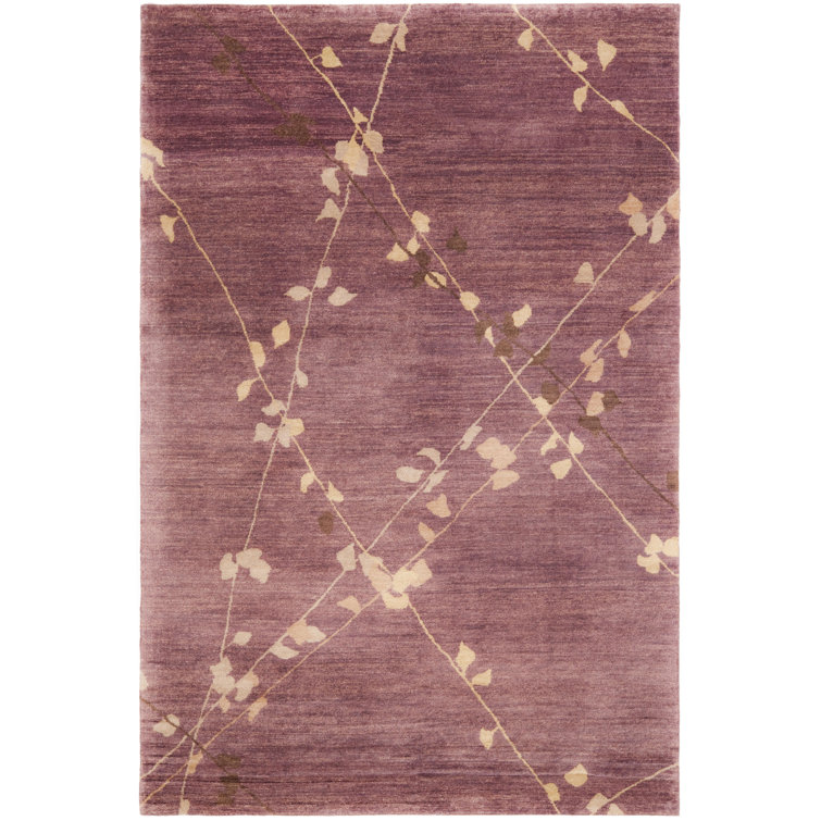 Martha Stewart Wool Pile Floral Rug in Beige/Rust