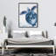 Watercolor Blue Turtle Print On Canvas-98693907