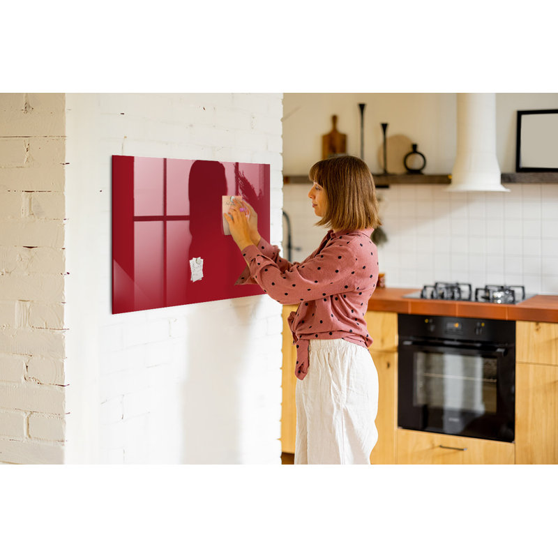 Magnetic Glass Dry Erase Board, Red