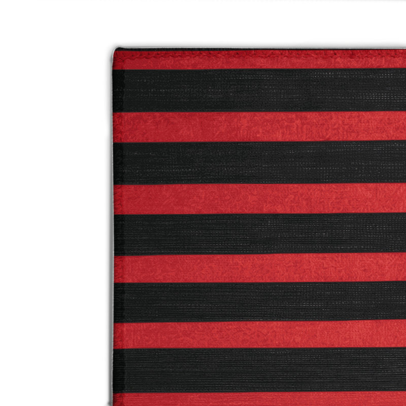 Tapis intérieur / extérieur noir HorizontalStripes, Rectangle 4pi x 6 pi