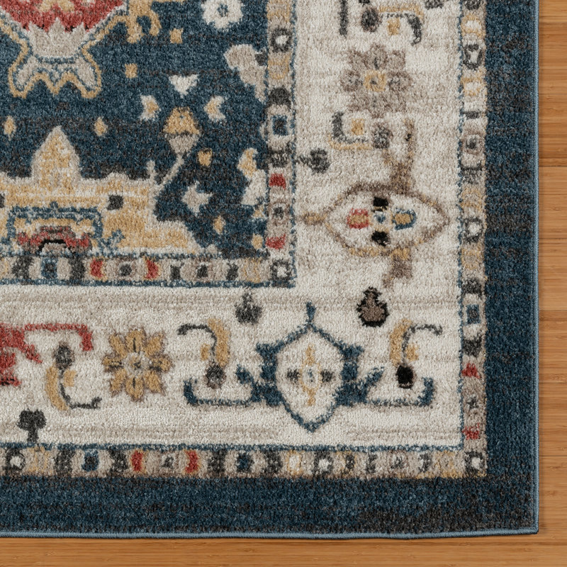 Hadley Blue and Beige Tufted Synthetic 8' x 10' Area Rug