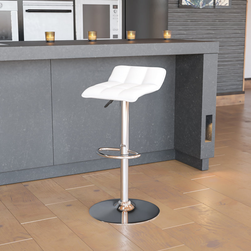 Tabouret de bar pivotant à hauteur réglable Noriega, Blanc