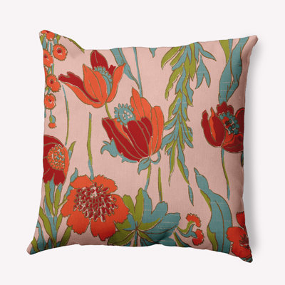 Housse de coussin et insert floral carré en mélange de polyester et polyester par E by Design