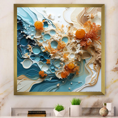 Encre liquide bleue et blanche Geyser I - formes abstraites, impressions d'art mural