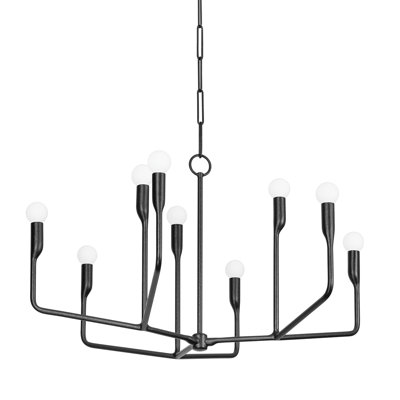 Lustre à 9 lumières en acier à intensité variable