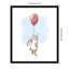 «Little Bunny and Balloon» par Circle Kids, reproduction d'art encadrée en bois-109380412