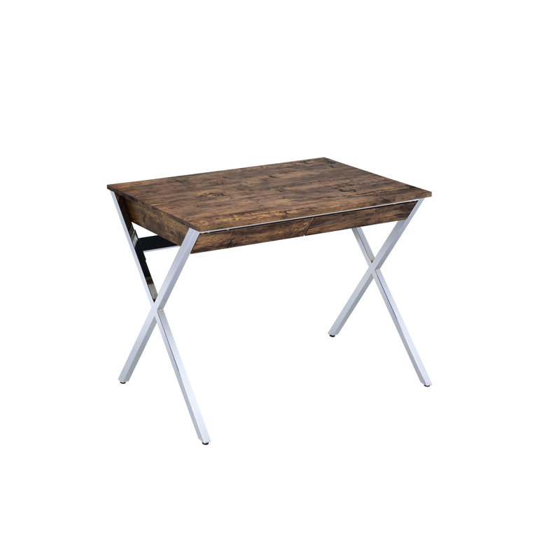 Bureau contemporain en chêne patiné pour la maison - Mobilier de bureau pratique avec poste de travail élégant