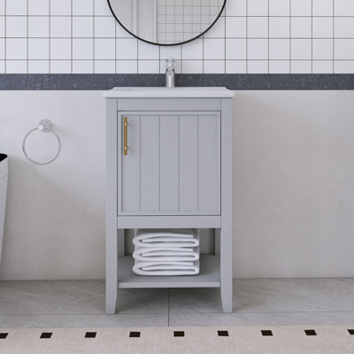Ensemble de meuble-lavabo autoportant 20 po avec comptoir en céramique 20 po