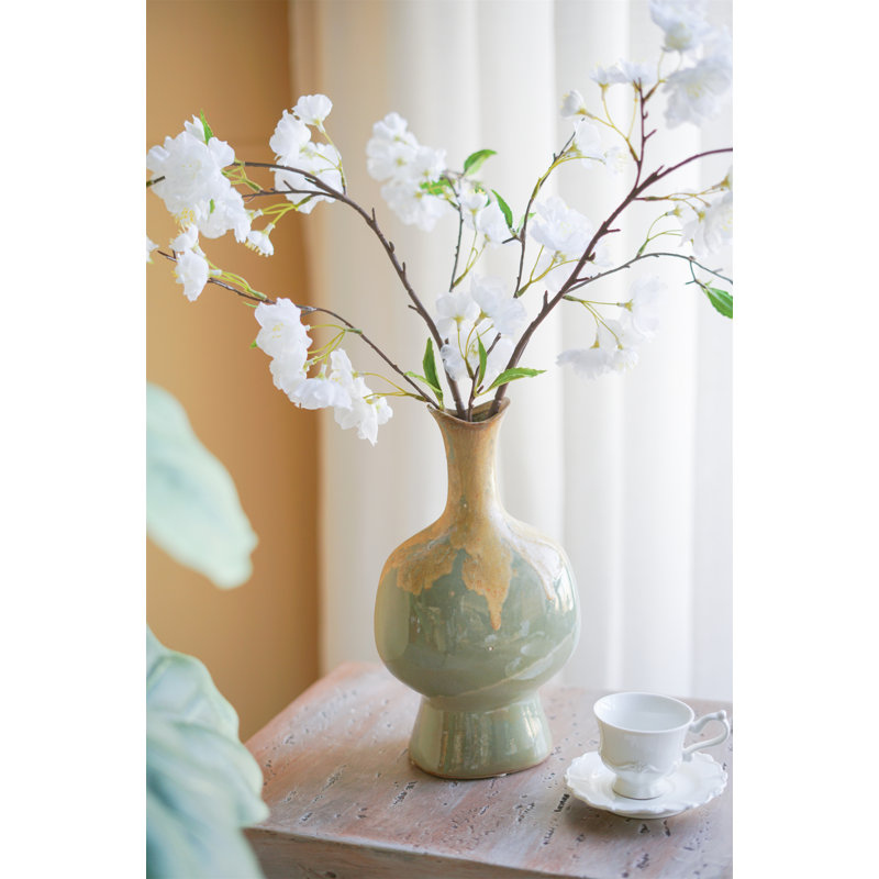Vase à glaçure réactive de 5,5 x 4,5 x 10,8 pouces