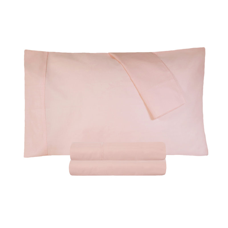 Ensemble de draps en coton percale à densité de tissage 300 fils Percale, Ensemble de draps pour très grand lit 4 pièces