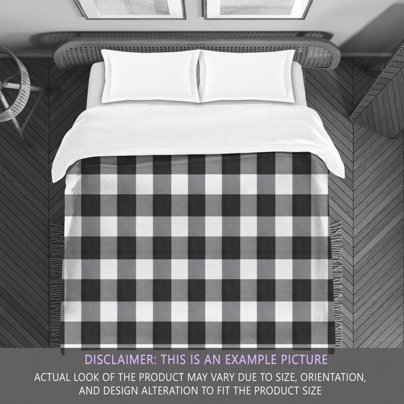 Gingham Comforter, Queen Comforter, Black/Gray