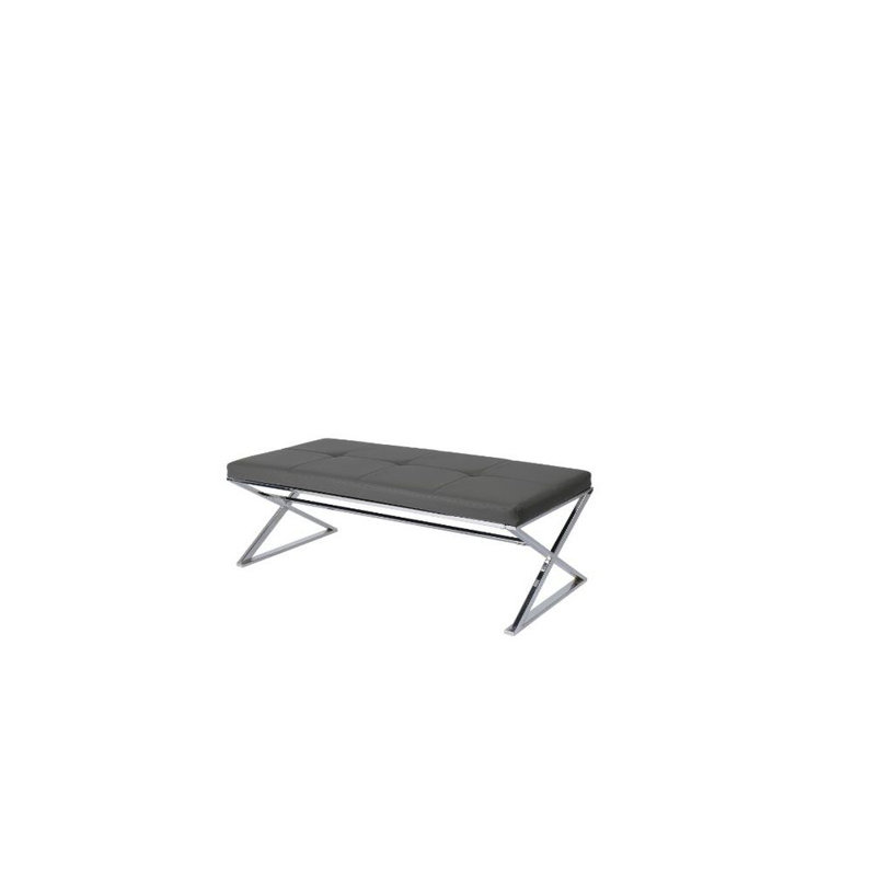 Banc recouverts de tissu d'ameublement, gris