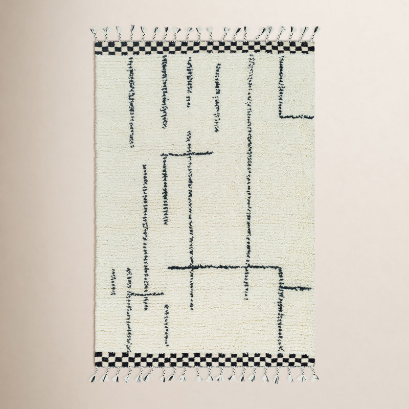 Keon Wool Abstract Indoor Rug, Rectangle 5' x 8'