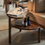 Table basse 28,35 po minimaliste italienne en bois massif brun