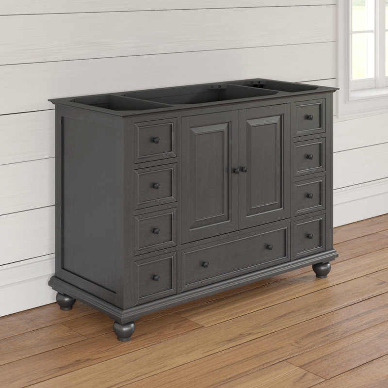 Base de meuble-lavabo simple 48 po Magruder, Glacis gris anthracite