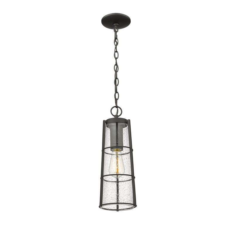 Lanterne suspendue d'extérieur noire à 1 ampoule Charli, H 20,25 po x l 6 po x P 6 po