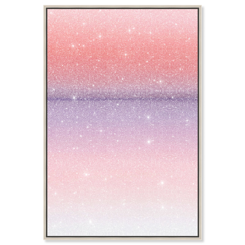 Peach Coastline II Print by Oliver Gal, 31"H x 21"W, Silver Floater Frame