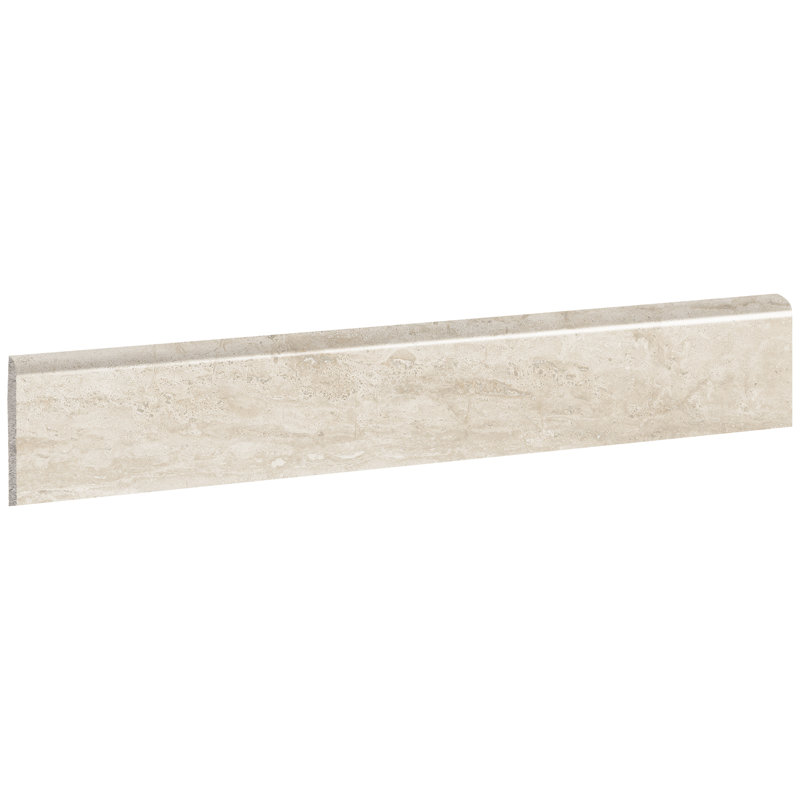 "Essential Travertine 2.36" x 23.62" Porcelain Bullnose Tile Trim", Cream