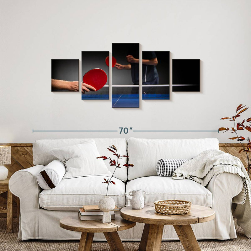 'Table Tennis Match, 24" H x 55" W