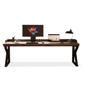 Black+Tan Rectangular Solid Wood desks by Hokku Designs