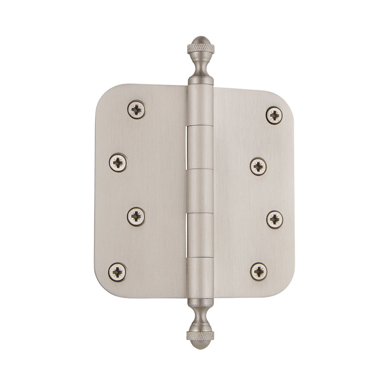 4'' x 4'' Brass Butt Bearing Hinge, Satin Nickel