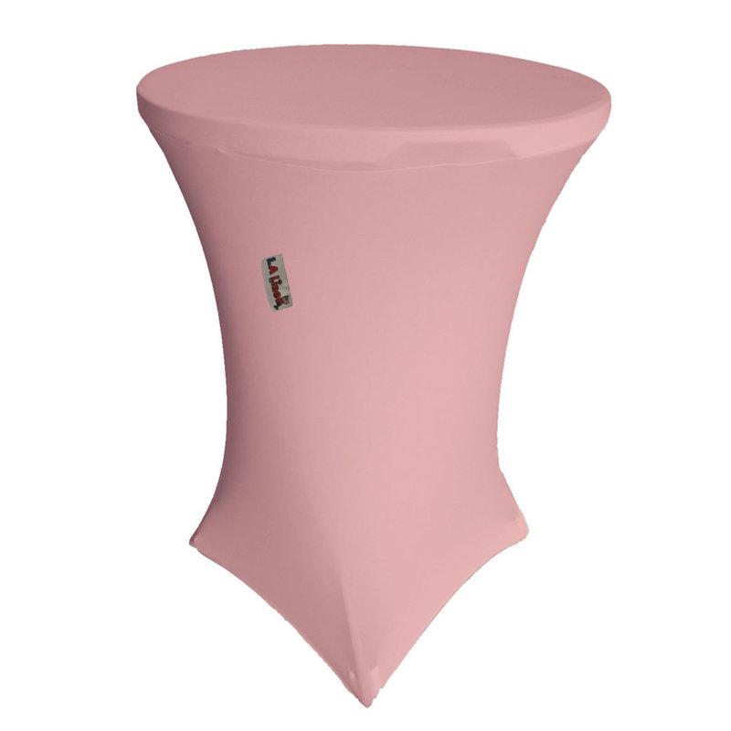 Ivory Round Spandex Cocktail Table Cover