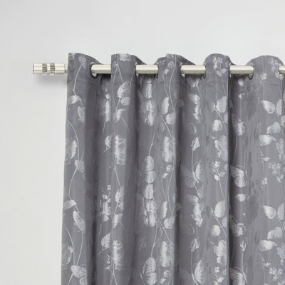 Diamante Chrome Stainless Steel Adjustable 120cm to 210cm 2cm Single Curtain Pole