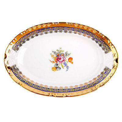 Plat ovale en porcelaine fine 12,6 po Constance Carlsbad