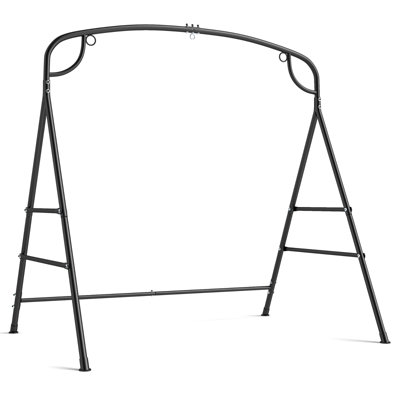 Portique de gymnastique pour balancelle en métal robuste avec 2 anneaux de suspension