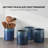 Starry Blue Ceramic Utensil Holder - Farmhouse Style With Cork Base