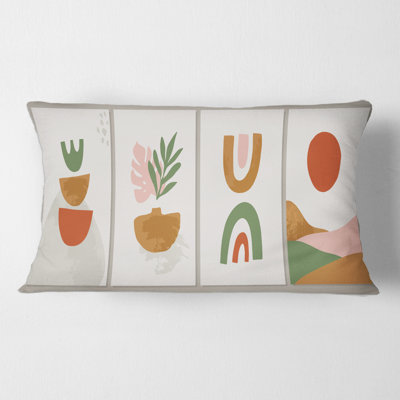 Housse de coussin rectangulaire avec insert Minimalistic Compostion of Shapes VI