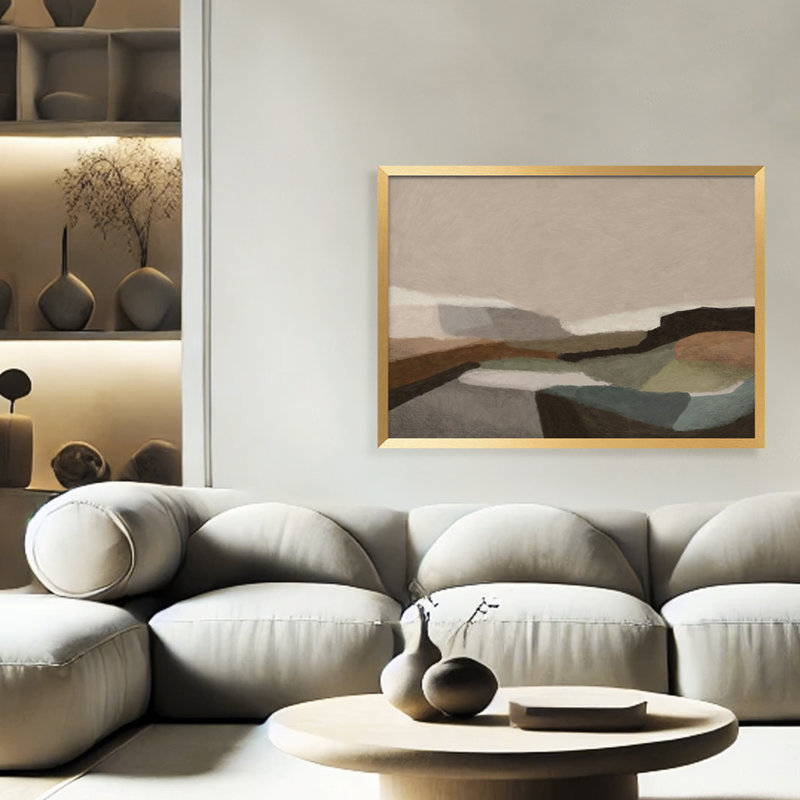 Abstract "Montego" by Maeve Harris Framed Print Wall Art , 30" H x 40" W