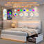 Structure de lit tapissier moderne Meliz avec 4 tiroirs de chevet et lumières DEL RVB intelligentes, aucun sommier nécessaire, assemblage facile-1712340499-1727140845