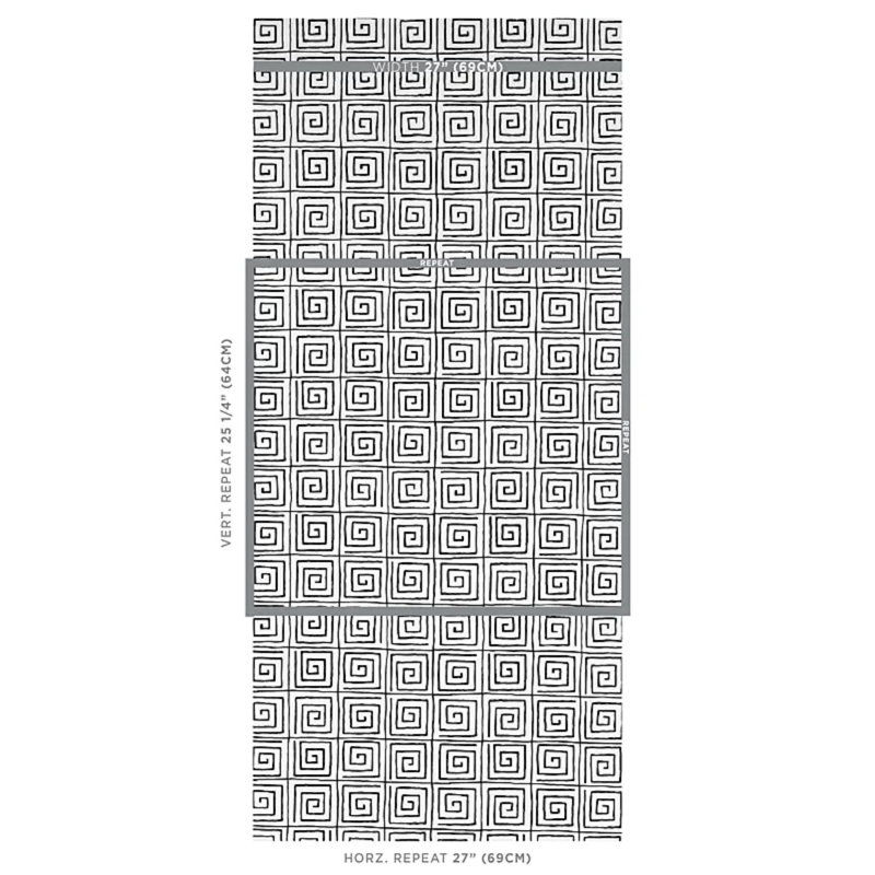 Schumacher x Cristina Buckley Trousdale Wallpaper, Black