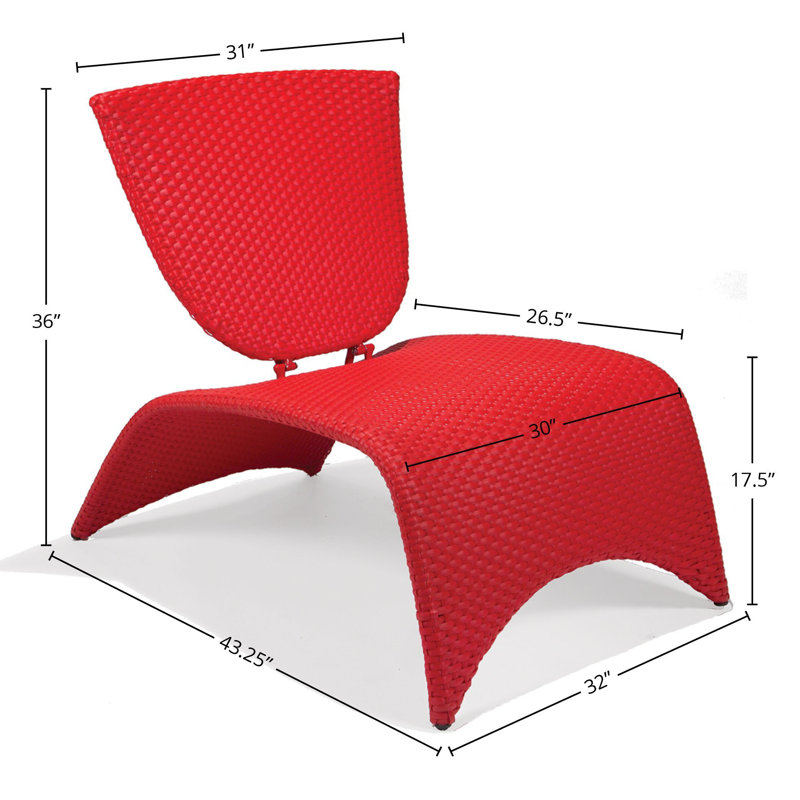 Malibu Nest Lounge Chair with Folding Back, Red